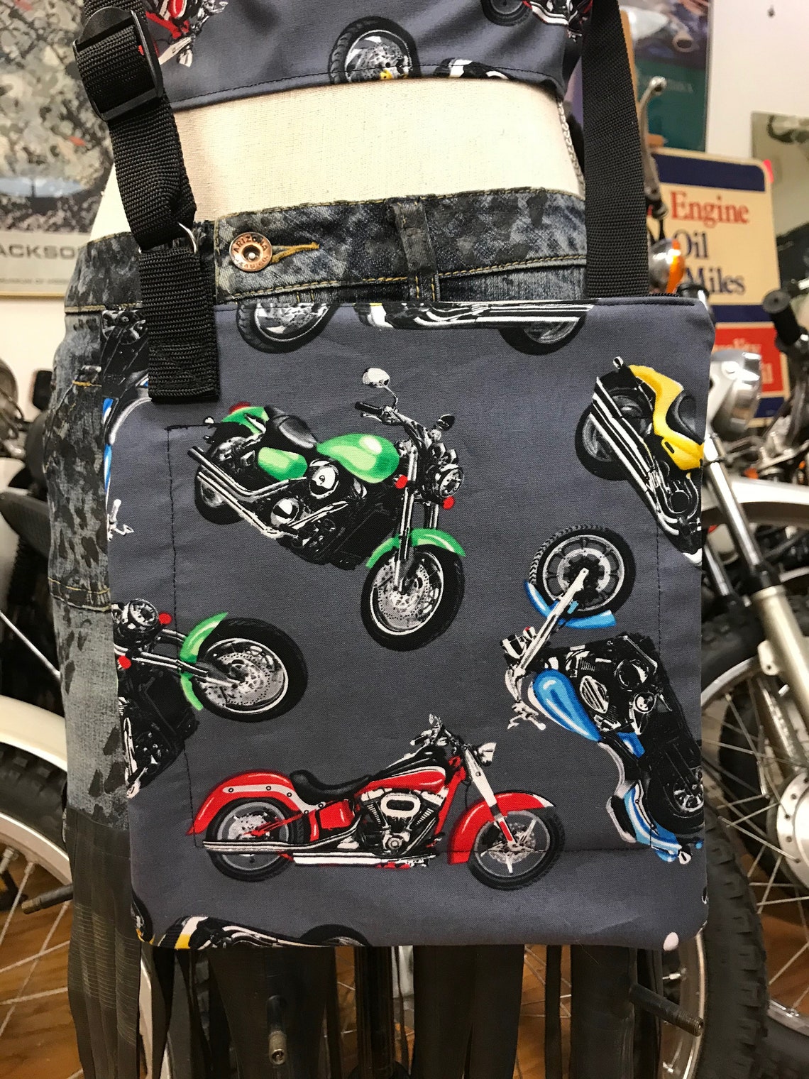 Motorcycle Crossbody Bag Biker Chick Bag Chopper Messenger Bag Etsy