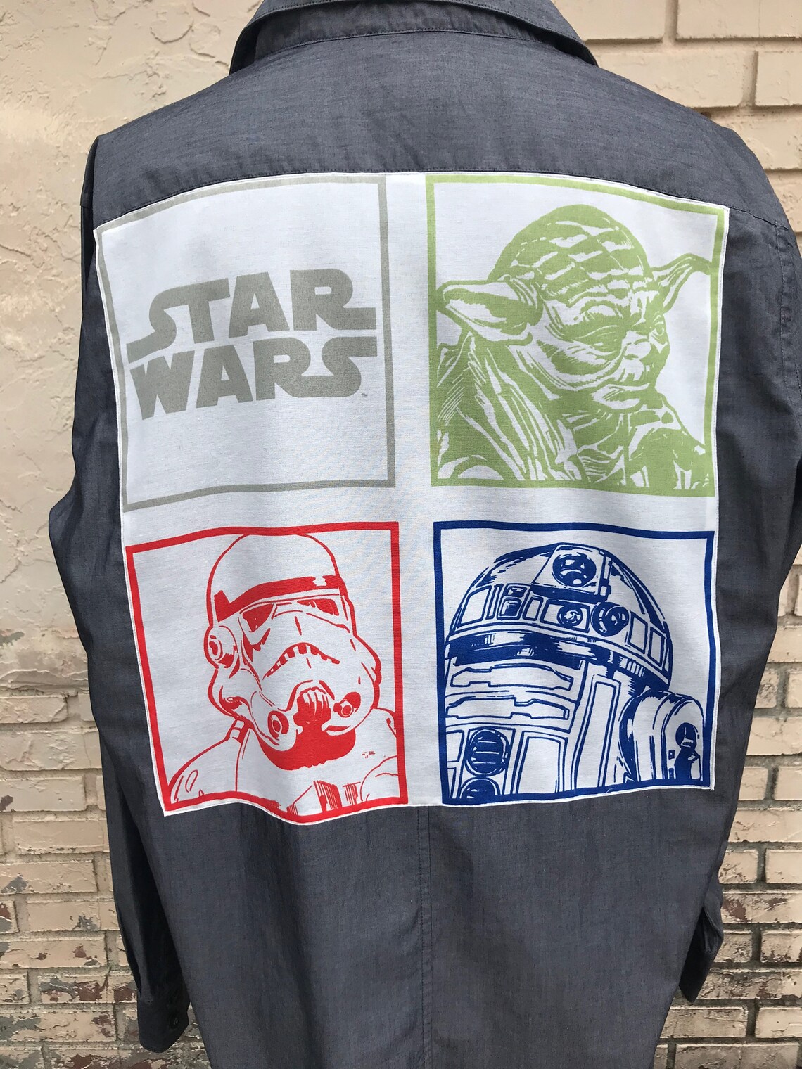 Star Wars Button Down Shirt Rare Vintage Star Wars Fabric Etsy