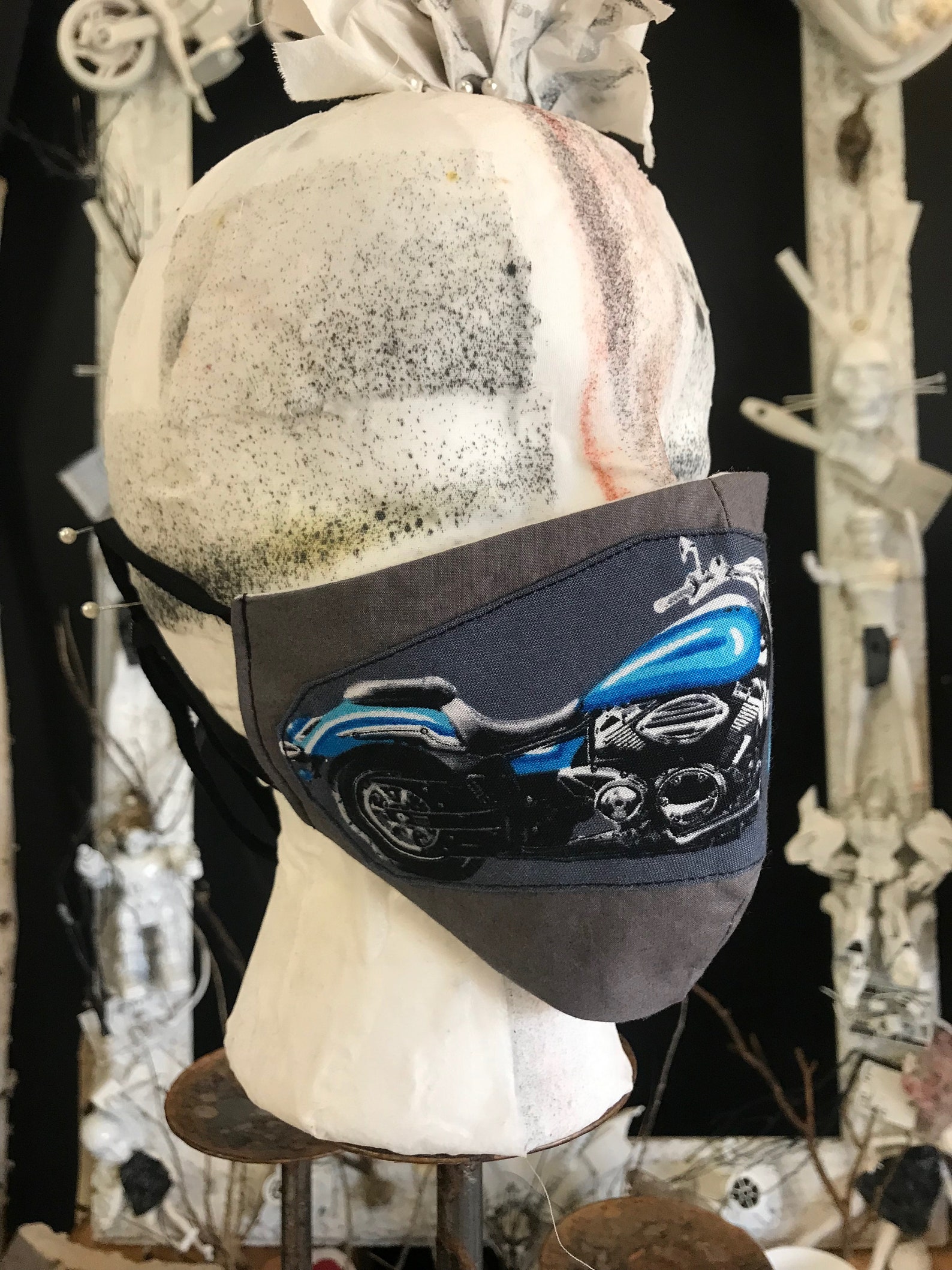 Motorcycle Face Mask Chopper Face Mask Blue Motorcycle Gift Etsy