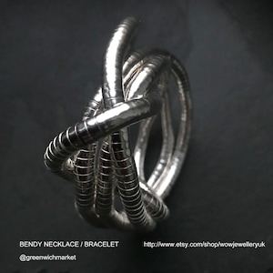 Bendy Snake Necklace, Bracelet. Flexible, Twisty, Versatile, Bendable, Statement Jewellery. Lead & Nickel Free, Retro Vintage Style image 2