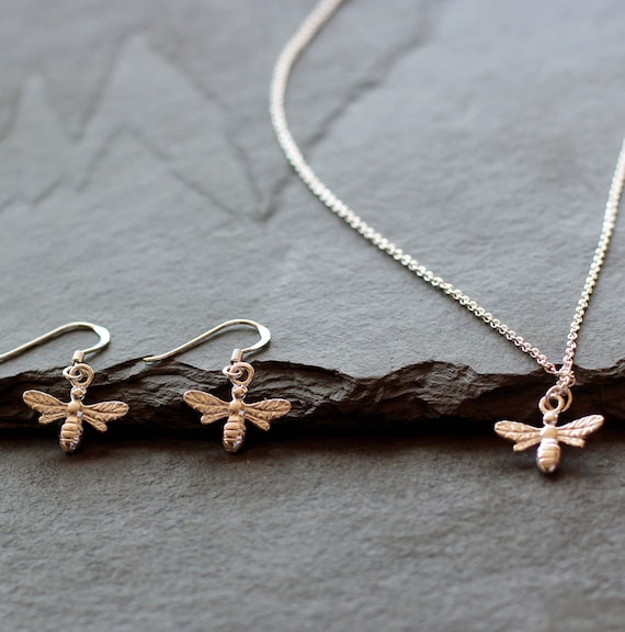 Bee Necklace And Earring Gift Set