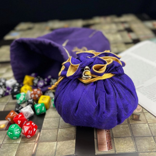 Royal Crown Dice Bag | Holds 12 sets | Dice Bag with Pockets | Tabletop Gaming | Dungeons and Dragons |