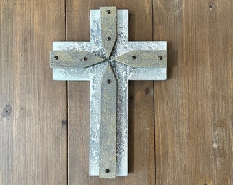 Handmade Wood Cross, Religious Cross Handmade with Watermark Design, Religious Spiritual Gift, Rustic Crucifix, Home Décor, Wall Art