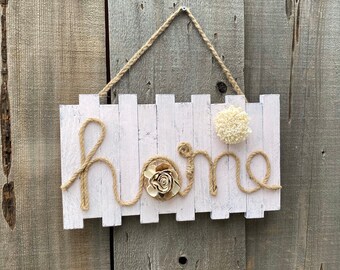 Clearance, Wall Décor Word Home Sign Handmade Wood Wall Hanging, Handcrafted Wood Love Sign, Farmhouse Wall Décor, Rustic Sign