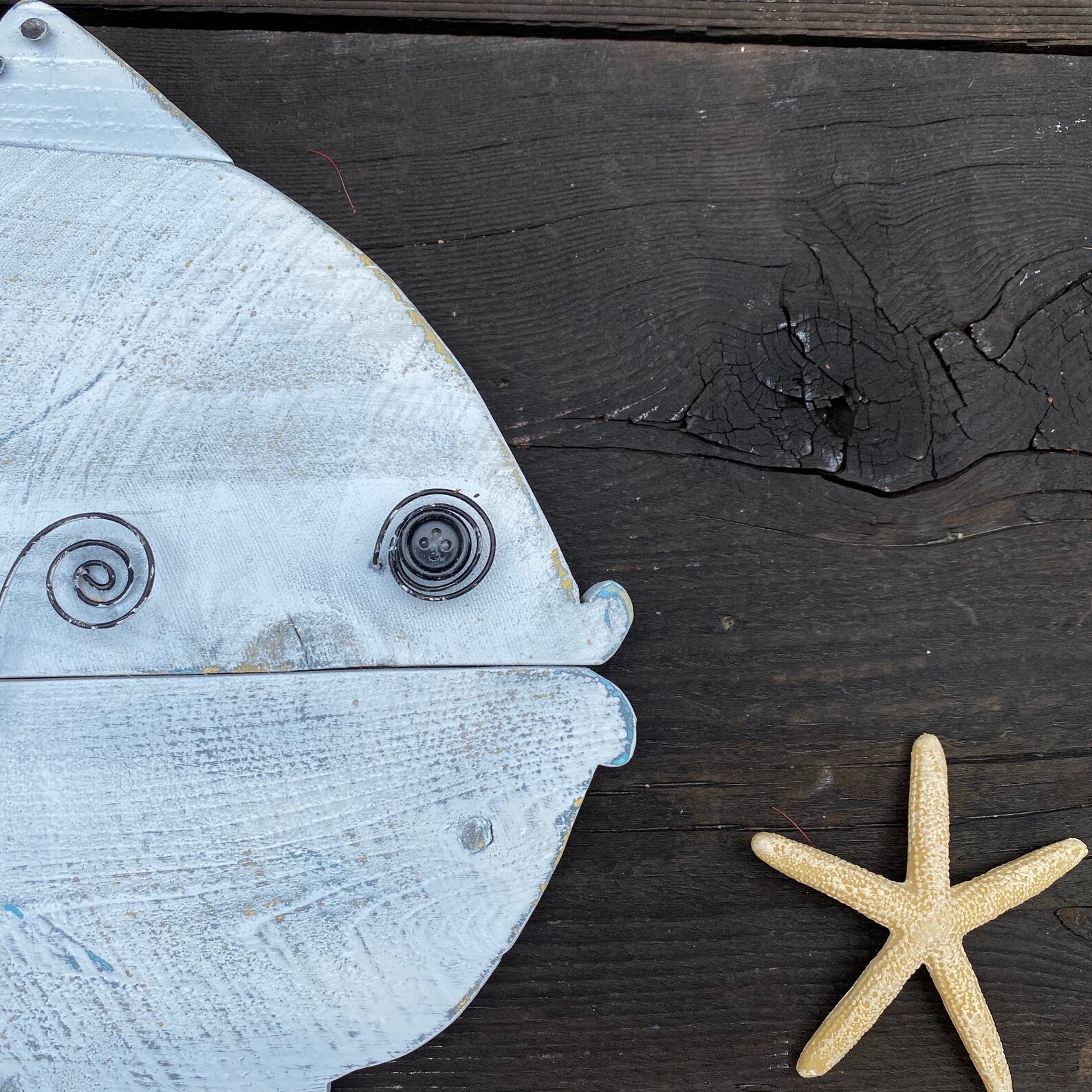 Wood Fish Wall Decor Handmade Wooden Fish Distressed Wood Etsy