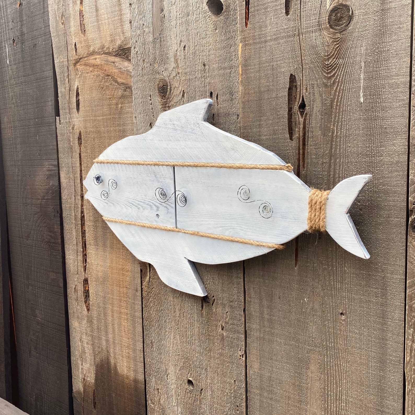 Wood Fish Wall Decor Handmade Wooden Fish Distressed Wood Etsy