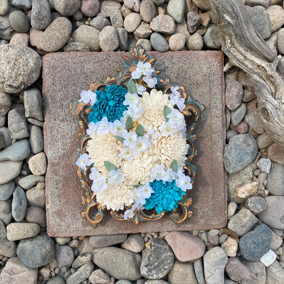 Wall Hanging Flower Arrangement Wall Art Wood Flowers Etsy