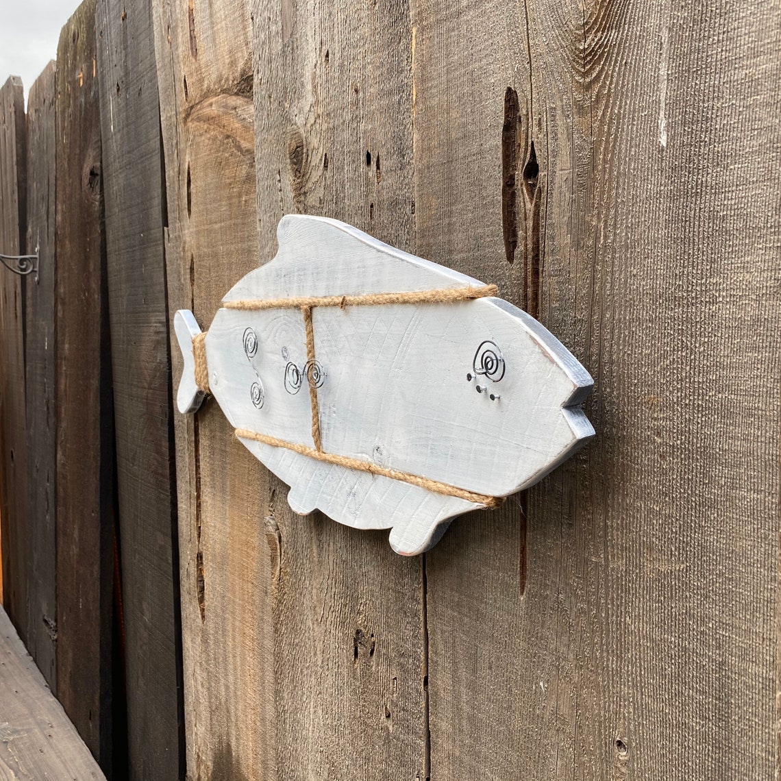 Wood Fish Wall Decor Handmade Wooden Fish Distressed Wood Etsy