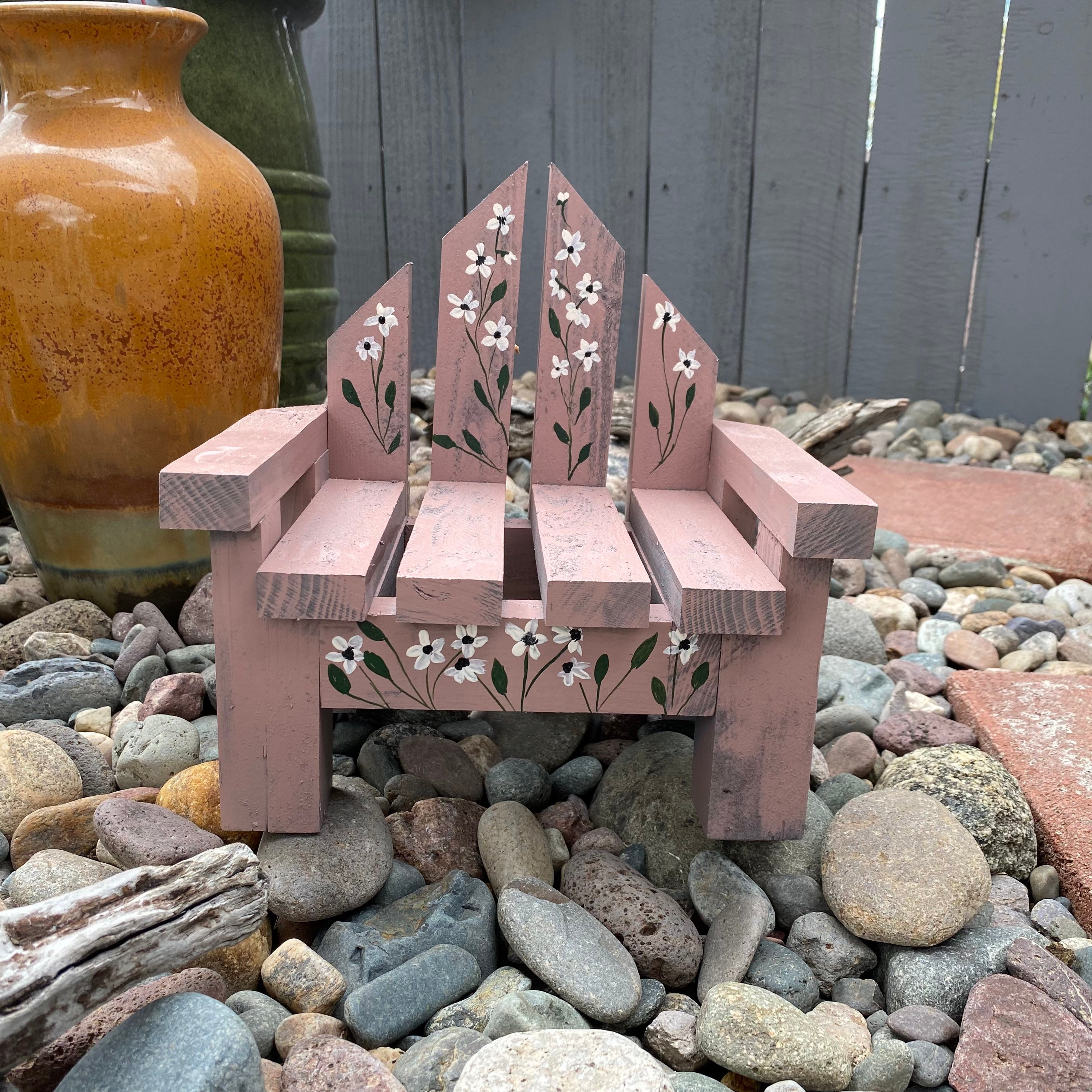 Adirondack Chair Decorative Plant Stand, Wooden Adirondack, Hand