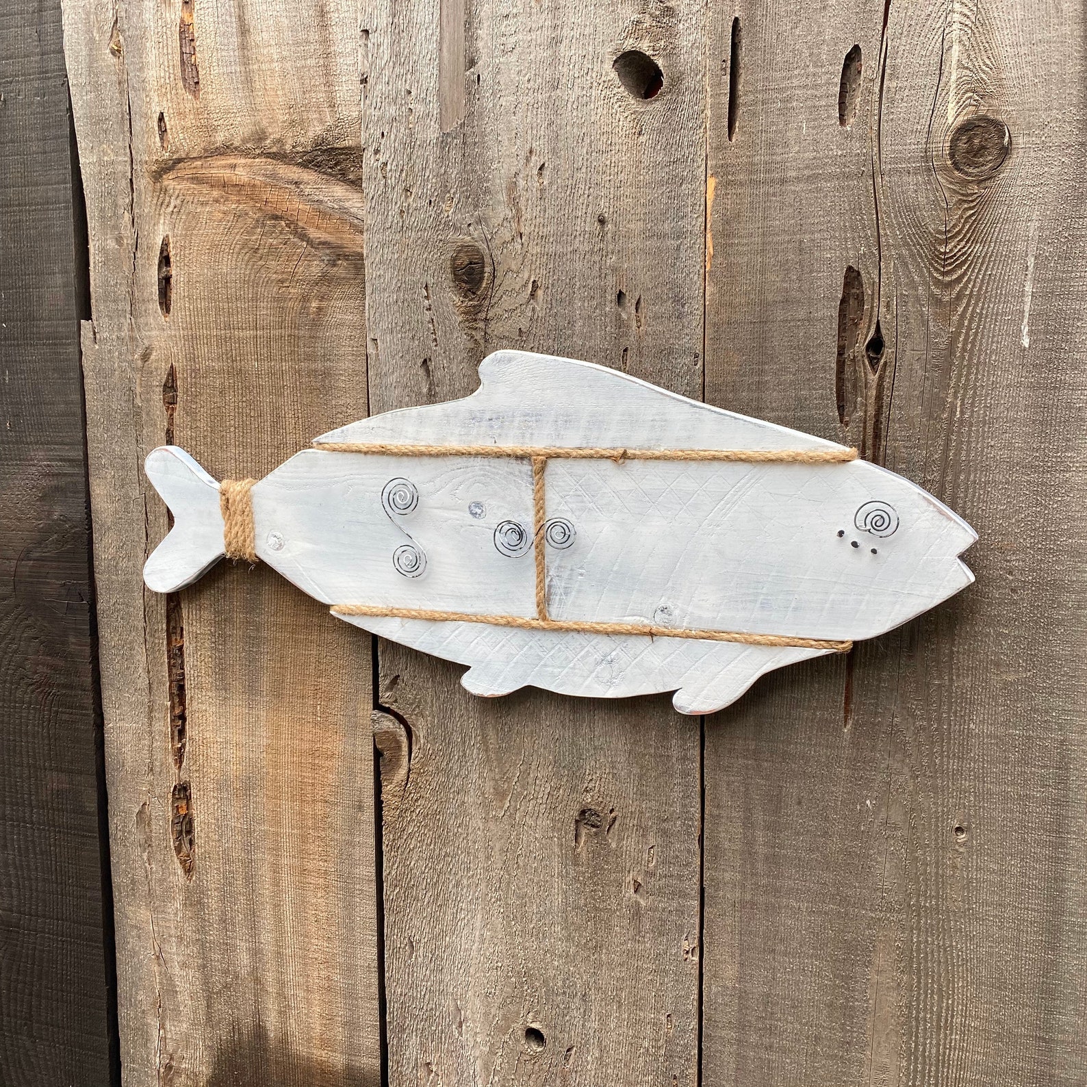 Wood Fish Wall Decor Handmade Wooden Fish Distressed Wood Etsy