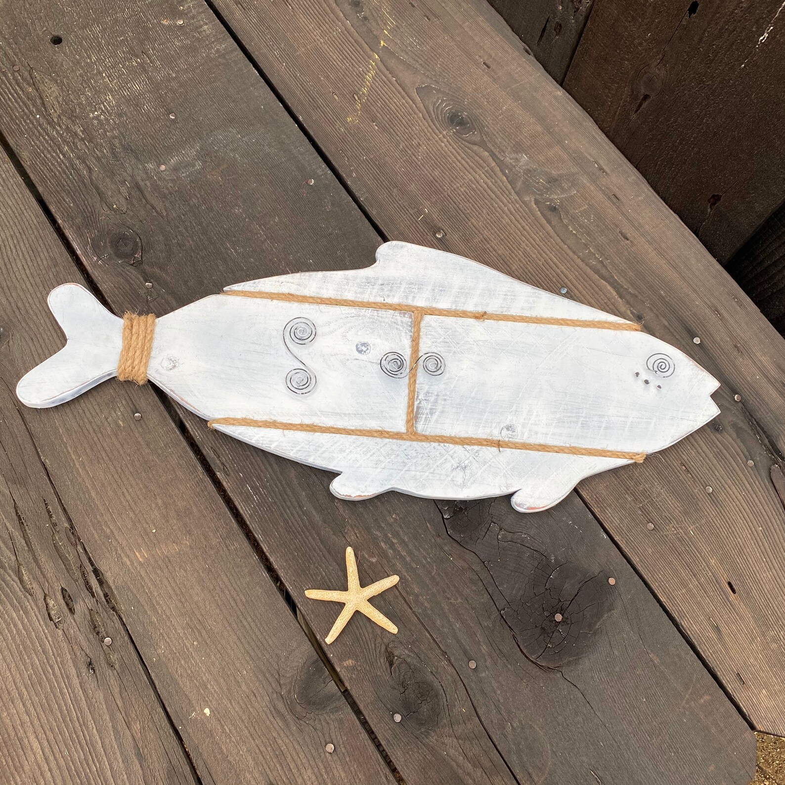 Wood Fish Wall Decor Handmade Wooden Fish Distressed Wood Etsy