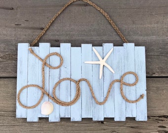 Rustic Wood Wall Hanging Beach Inspired