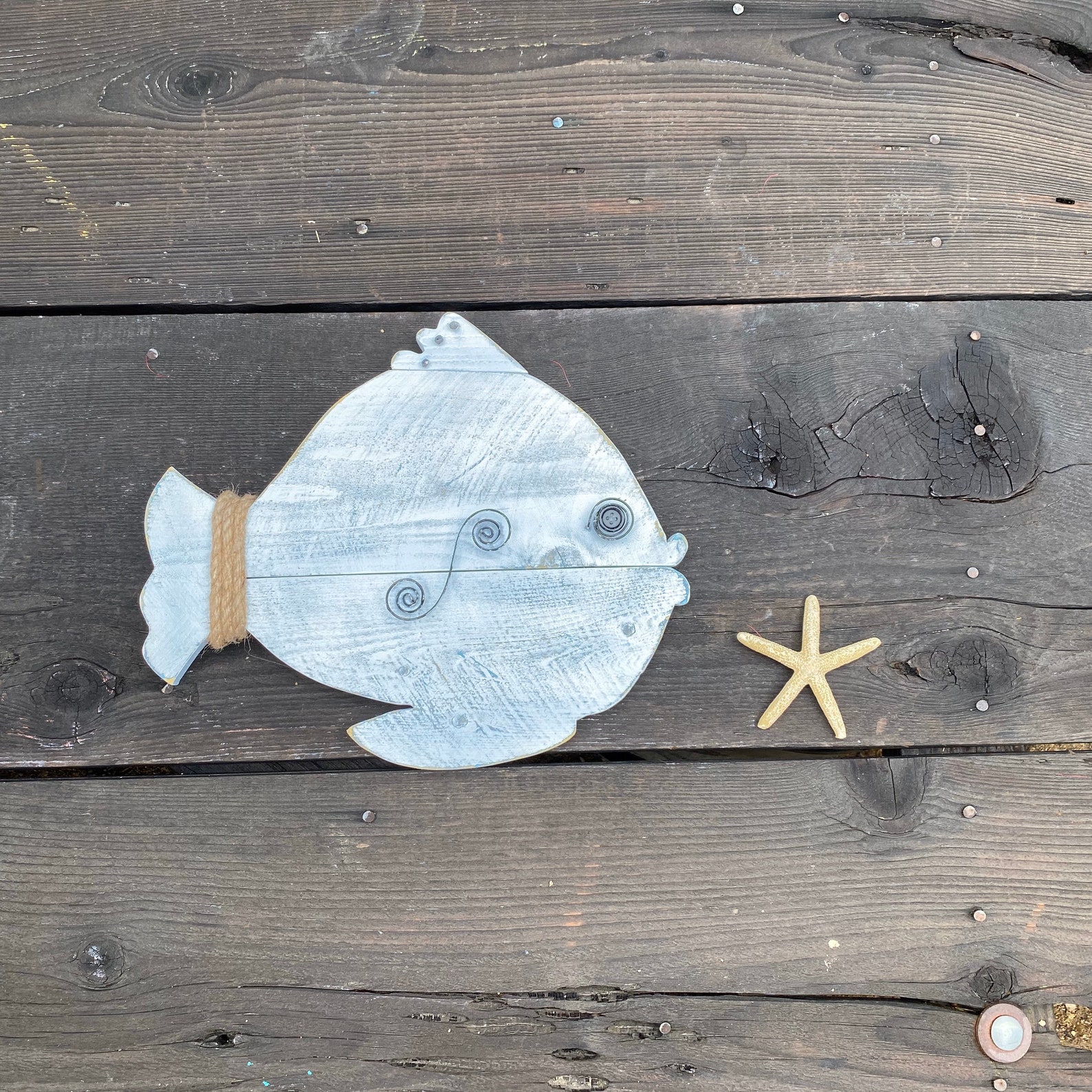 Wood Fish Wall Decor Handmade Wooden Fish Distressed Wood Etsy