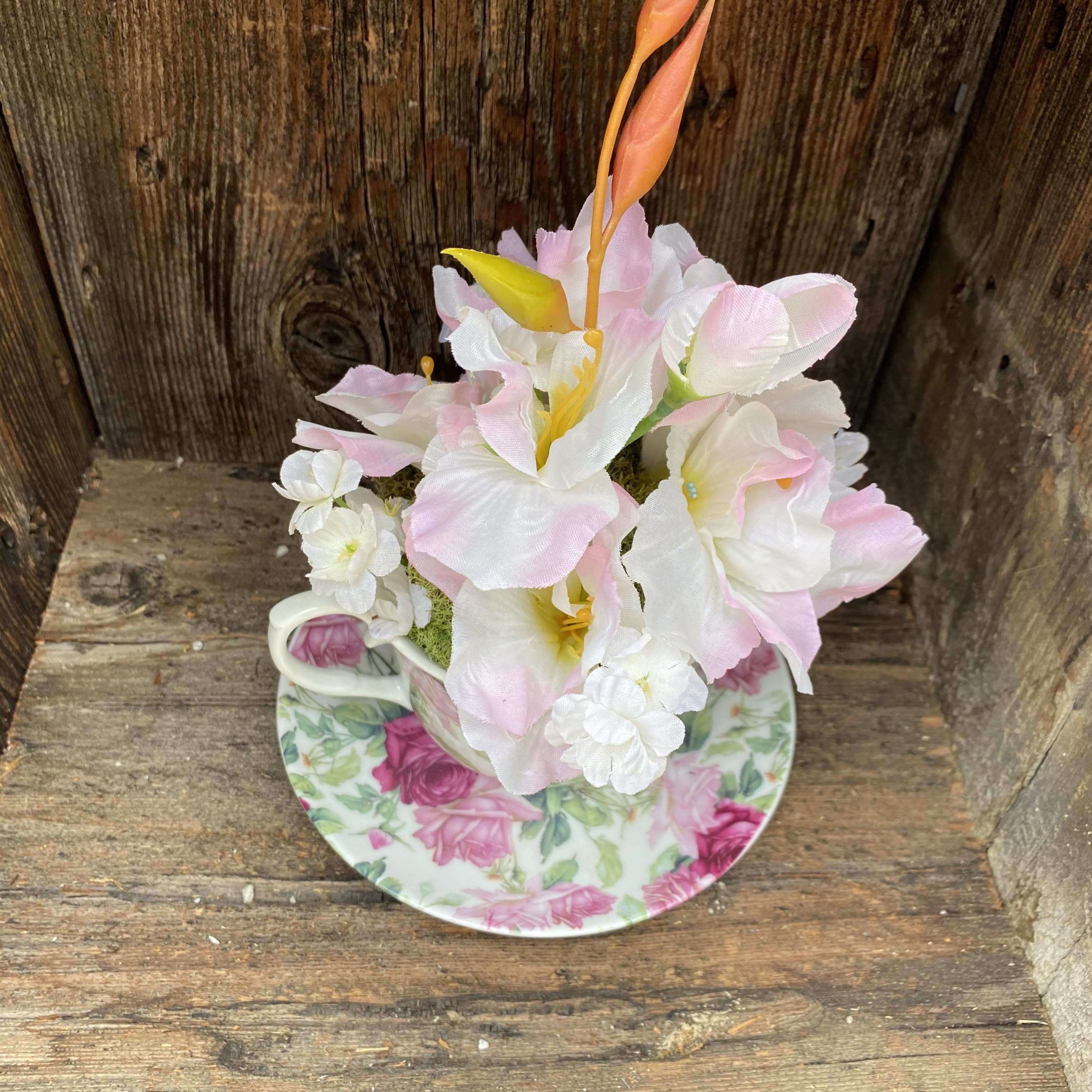 Teacup Tulip Flower Arrangement Gift for Mom Wedding Gift Etsy