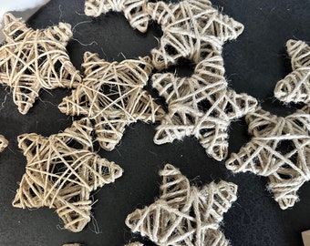 Jute Stars, Rope Stars, Star Ornaments