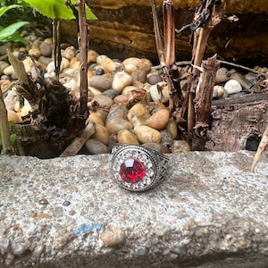 717,000 spells powerful Cross wealth richness powerful magic ring size 3,4 ,5 wealth money success Red Stone