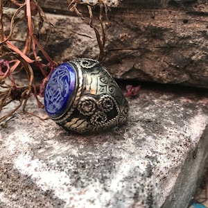 lapis lazuli Marid Djinn Eshmun Healty For Unisex White Magick Vessel Wealth Fortune