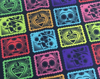 Papel Picado Black 1/2 yd
