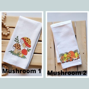 Merry mushroom sears inspired vintage towel