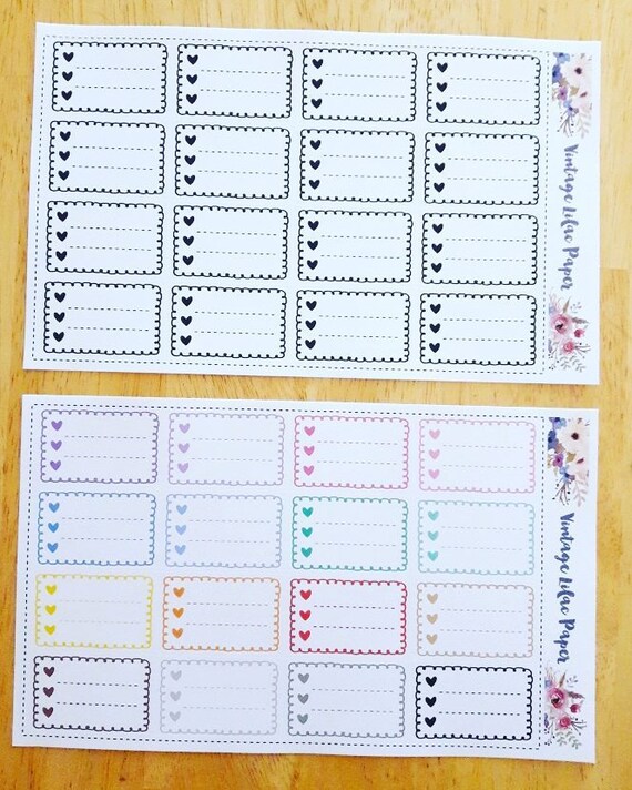 1350~~Ombre Half Box Checklist Planner Stickers.
