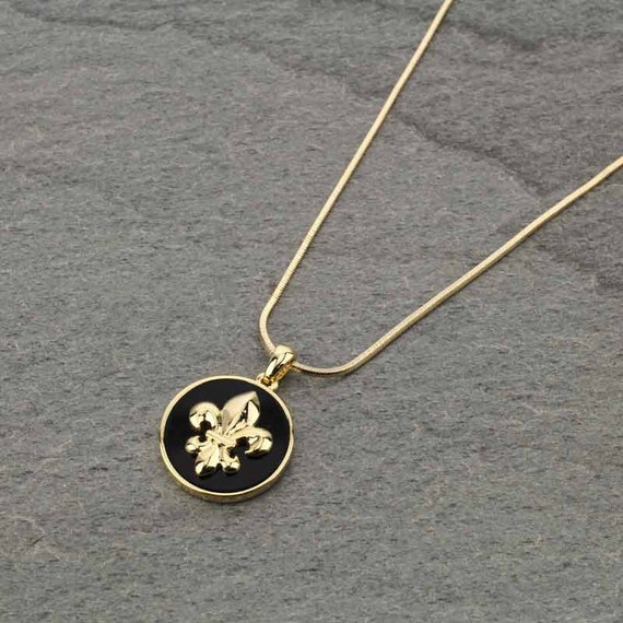 Fleur De Lis Pendant Necklace New Orleans Saints Football - Gold Fleur De Lis Pendant Necklace Fleur De Lis Pendant Necklace New Orleans Saints Football - Gold Fleur De Lis Pendant Necklace