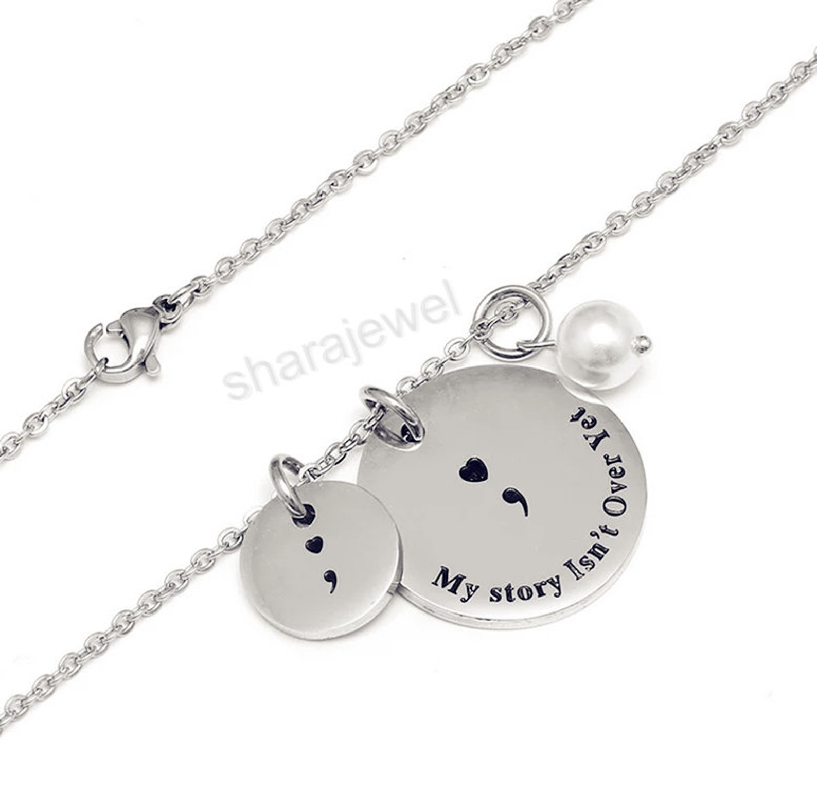 Polished 316L Stainless Steel charm 25mm/ Sentence Etsy