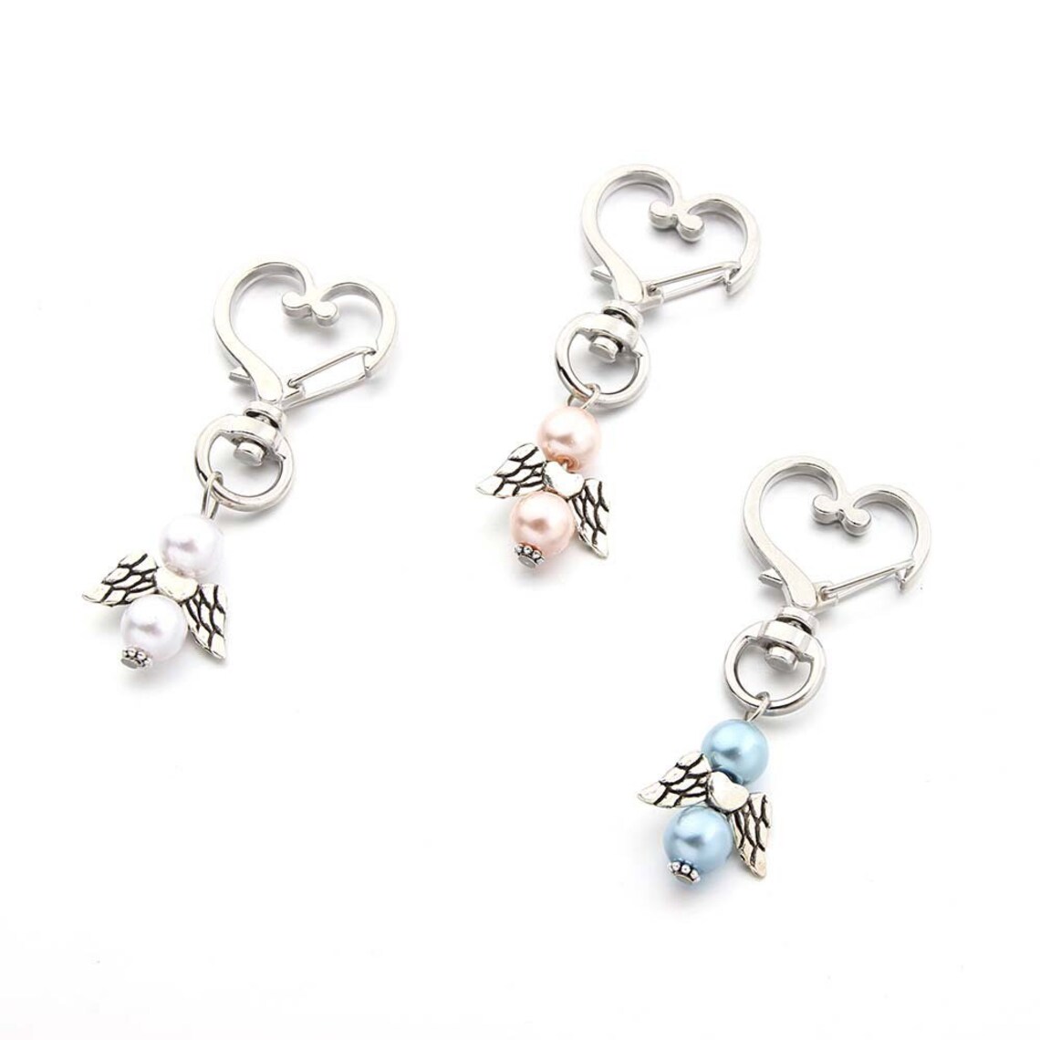 Baby shower Keychains Handmade Angel Wings keychains Etsy