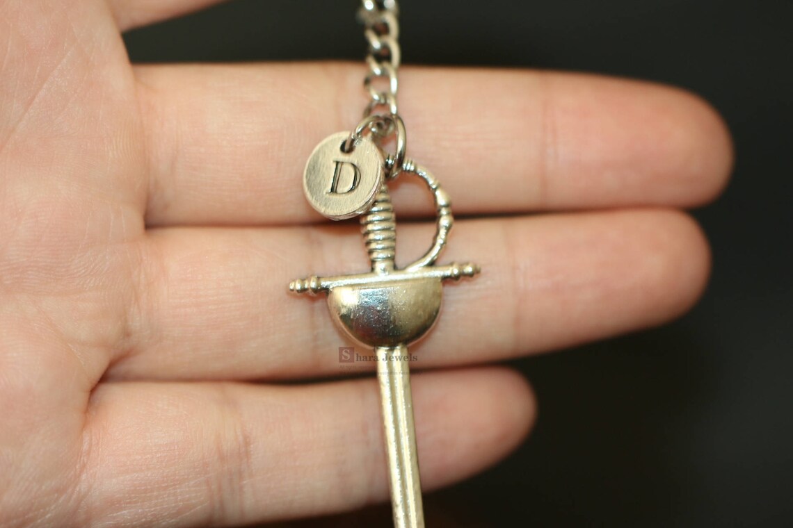 Fencing Keychain 2385mm Double side Sword pendant Etsy
