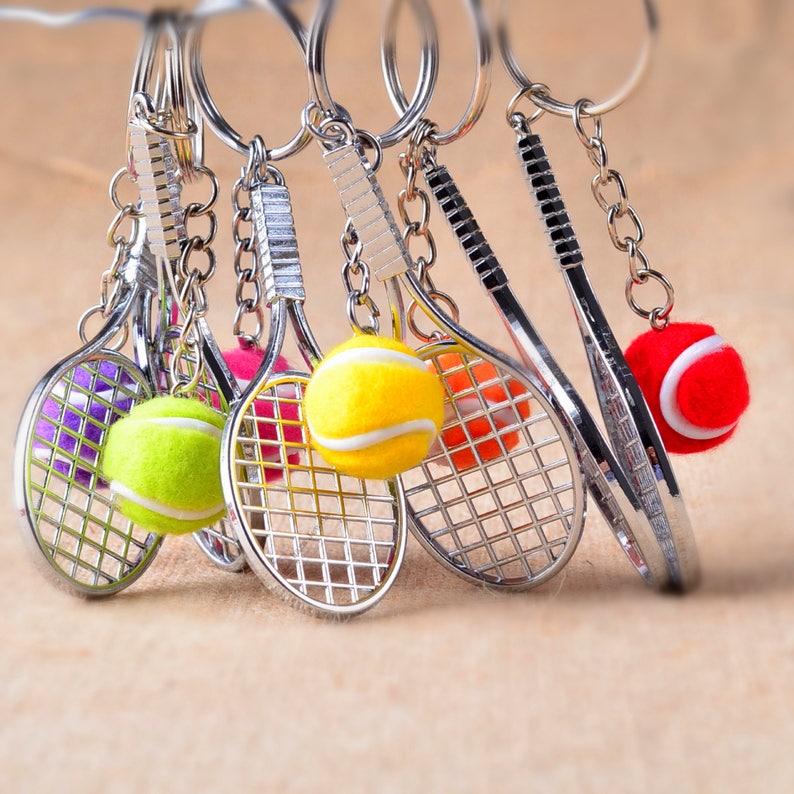 Tennis Ball Key Chain Tennis Fan Keychain Handbag Keychain Etsy