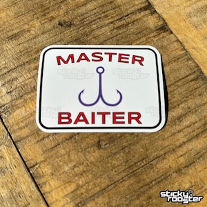 Master Baiter sticker with FREE shipping! Multiple sizes available! Great gift idea! Funny stickers, Decal, Decals, Fishing