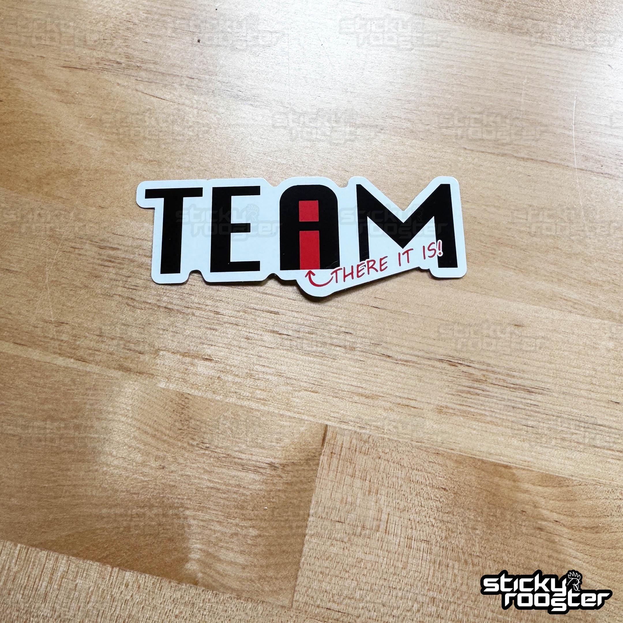 There's no I in team sticker with FREE shipping, available in multiple sizes. Awesome stickers for anyone who likes or plays team sports!