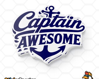 Captain Awesome sticker | Waterproof Vinyl Decal, Multiple Sizes | Free Shipping option