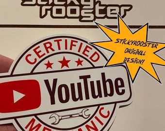 Certified YouTube Mechanic sticker - Multiple Sizes Available - FREE shipping!