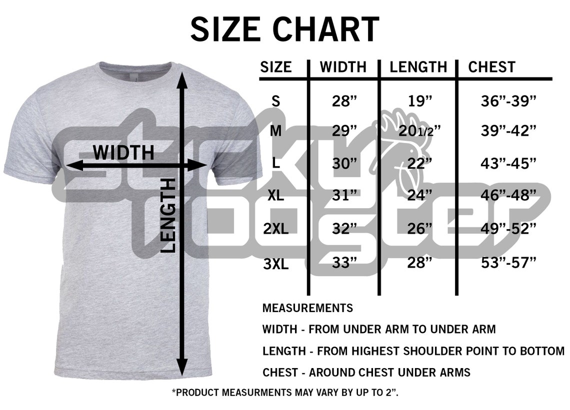 Next Level 3600 Size Chart DIGITAL DOWNLOAD 3600 Size | Etsy