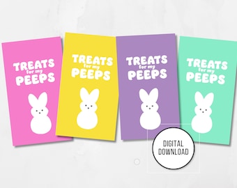 Treats for My Peeps Easter Gift Tag, Printable Favor Tag (Digital Download)