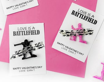 Armee Männer Valentinstag Printable | Soldaten-Valentinstagskarten | Klassenzimmer Valentinstage | Digitaler Download