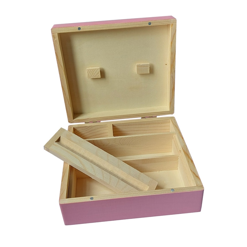 Large Pink Wooden Rolling Box Set Rizla Mascotte Papers Filter Tips Cone Holder Clipper Lighter Handmade Personalise Box Only