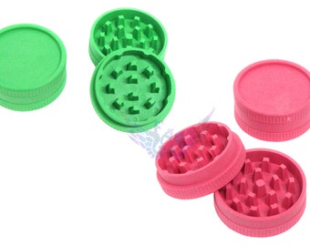Pink Kitchen Herb Grinder 55mm 2 Part Eco-Friendly Plastic Non Magnetic