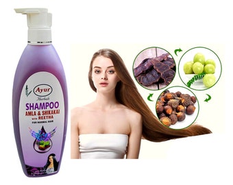 Herbal Shampoo Ayur Amla & shikakai with Reetha pH Balanced 500ml Made With Natural Ingredients