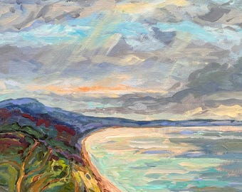 Original Painting, Eclipse at Treat Trail, Michigan Landscape, Betsy ONeill