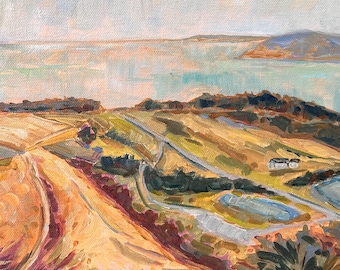 Original Painting, Heritage Farm,  DH Day Barn Painting, Michigan Landscape,