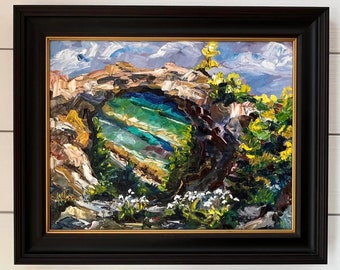 Original Painting, Arch Rock, Oil Painting, Mackinac Island, Michigan Art, Betsy ONeill, Michigan Artist