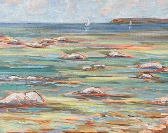 Original Painting, Old Mission Peninsula, Michigan Landscape,