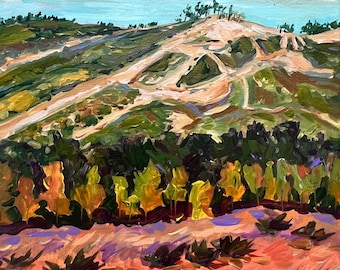 Original Painting, Dunes in the Autumn, Dune Climb, Sleeping Bear, Michigan Landscape,