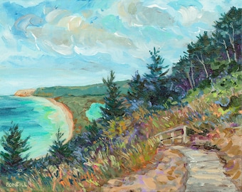 Empire Climb, Empire Bluff, Trail, Michigan, Sleeping Bear Dunes, Lake Michigan, Betsy ONeill, Michigan Artist