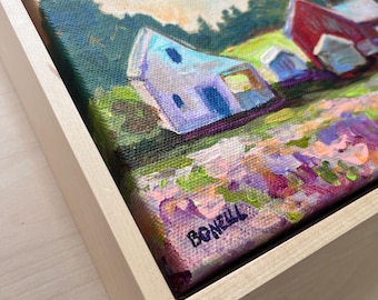 SALE Original Painting, "DeChow Farm", Michigan Landscape, Betsy ONeill, Sleeping Bear,