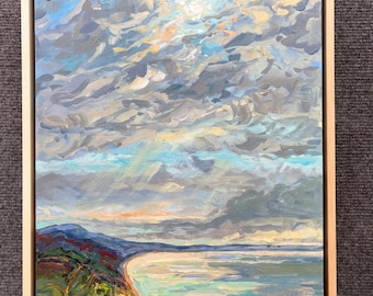 Original Painting, Eclipse at Treat Trail, Michigan Landscape, Betsy ONeill