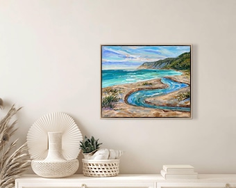 SALE Original Painting, Otter Creek, Esch Beach, Michigan Landscape, Betsy ONeill