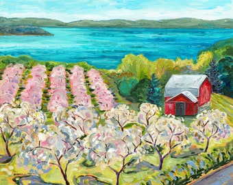 Very Cherry, Traverse City, Old Mission Peninsula, M37, Michigan Art, Orchard Blooms, Grand Traverse Bay