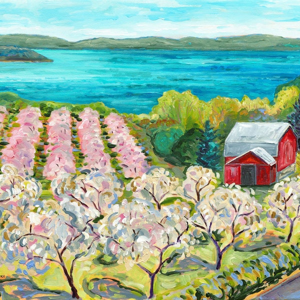 Very Cherry, Traverse City, Old Mission Peninsula, M37, Michigan Art, Orchard Blooms, Grand Traverse Bay